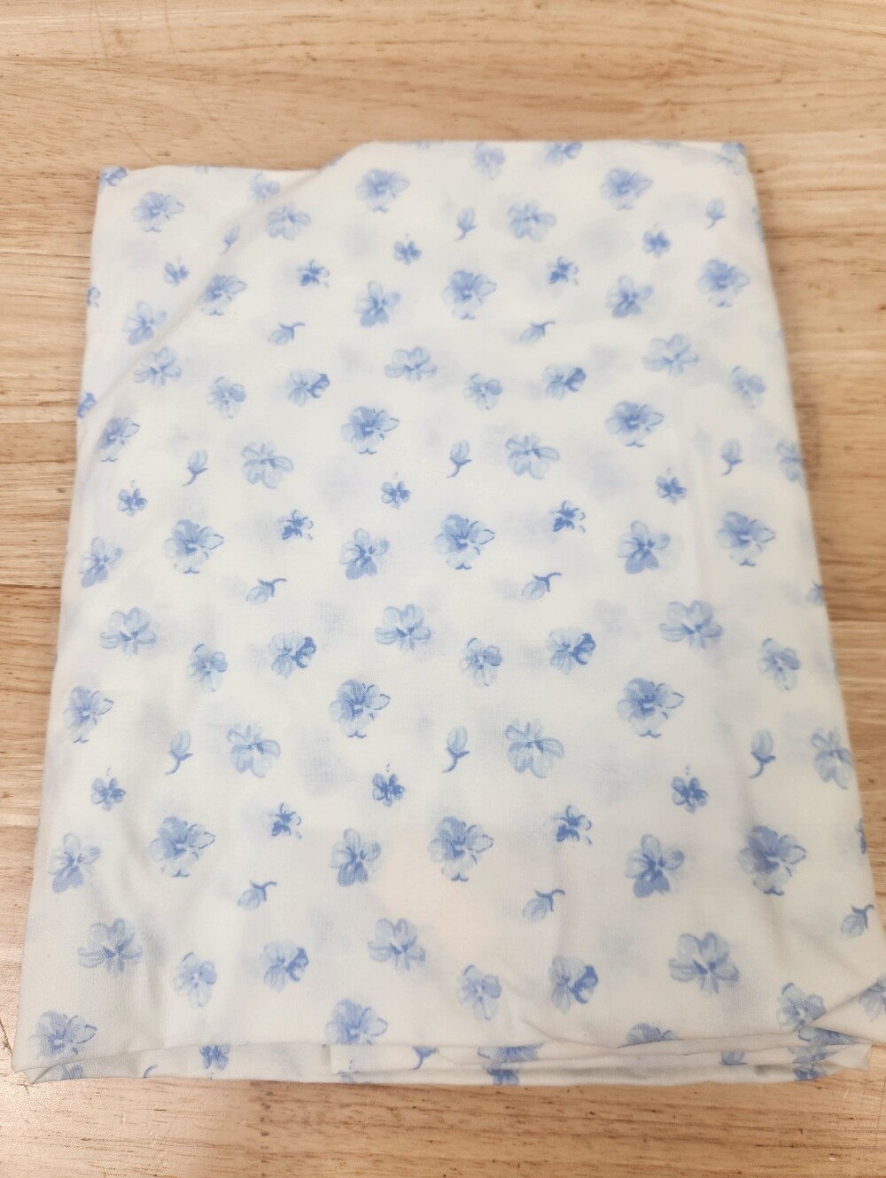 Pottery Barn Kids French Rose Floral Crib Fitted Sheet 100% Cotton NOS Blue